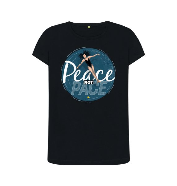 Black Peace Not Pace T-shirt \u2013 women's fit