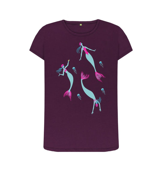 Purple Mermaid T-shirt for wild swimmers \u2013 women's fit