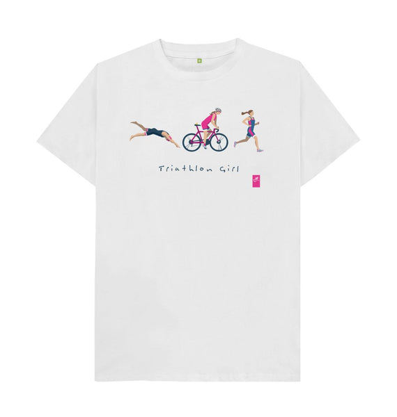 White Triathlon Girl t-shirt \u2013 classic fit