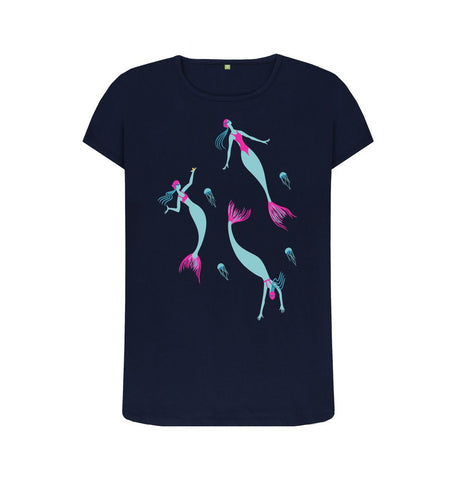 Navy Blue Mermaid T-shirt for wild swimmers