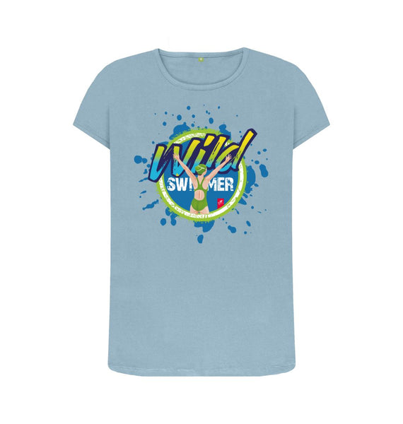 Stone Blue Women's fitted Wild Swimmer t-shirt