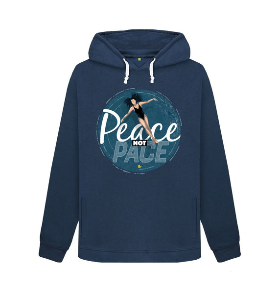 Navy Blue Peace Not Pace women's hoodie