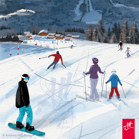 Stunning skiing art print 'A Winterful Life'
