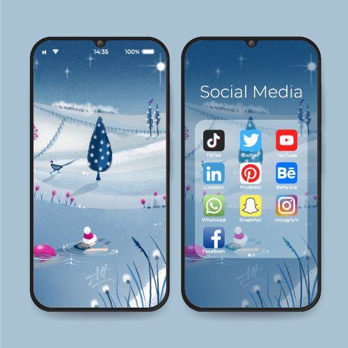 Christmas swim mobile phone wallpaper