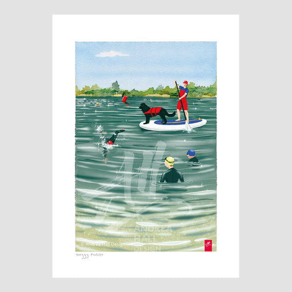 Open water swimming print. 'Doggy Paddle'