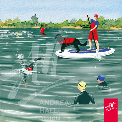 Open water swimming print. 'Doggy Paddle'