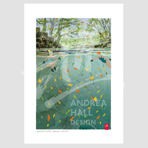 Emerald Water, Autumn Jewels | Wild Swimming – Studio Printed Fine Art Print