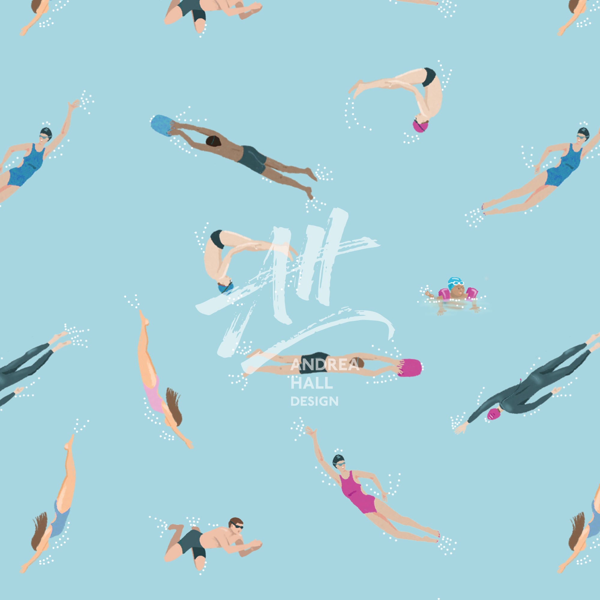 Quality wrapping paper for wild swimmers. Swimmers design