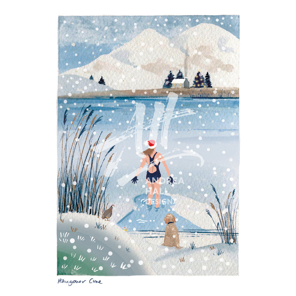 Wild Swimming Christmas card 'Hangover Cure'