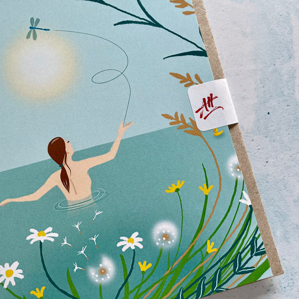 Elegant card for outdoor swimmers. Expect Nothing, Appreciate Everything
