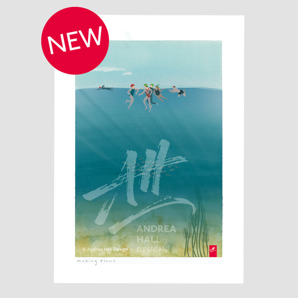 Outdoor swimming print 'Making Plans'