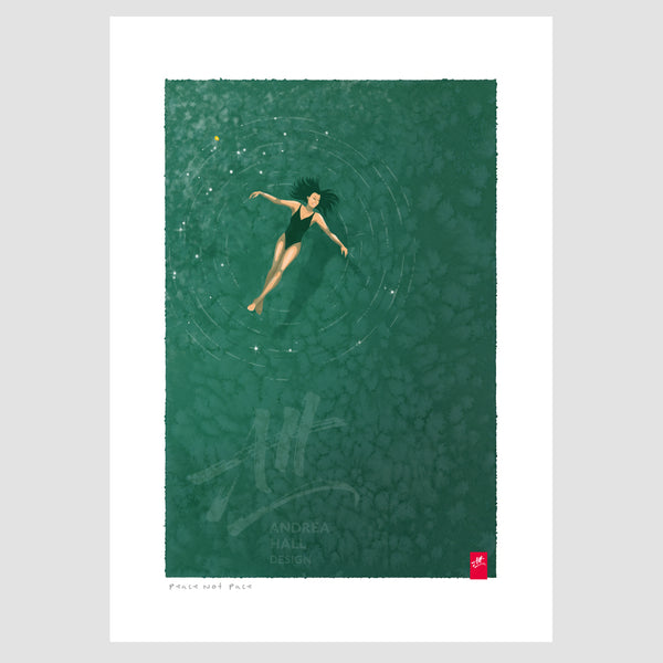 Wild Swimming art print 'Peace Not Pace'