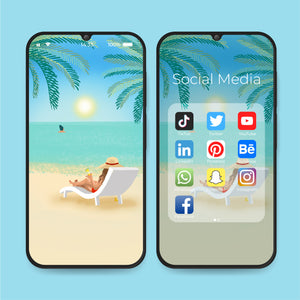 Summer tropical beach mobile phone wallpaper