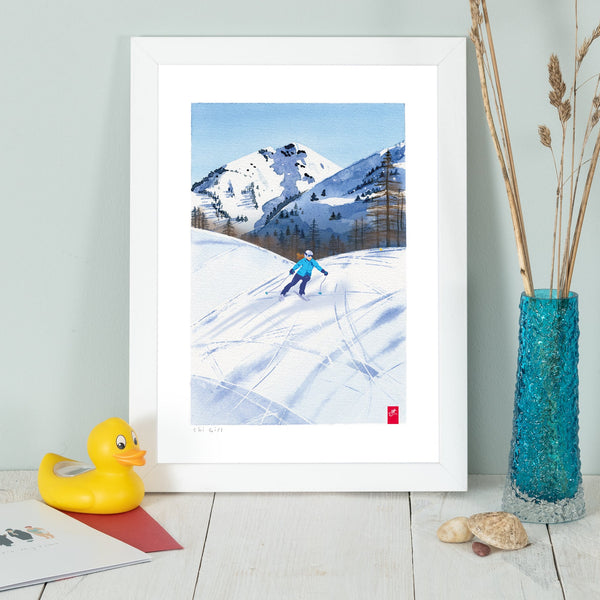 Alpine skiing art print 'Ski Girl'