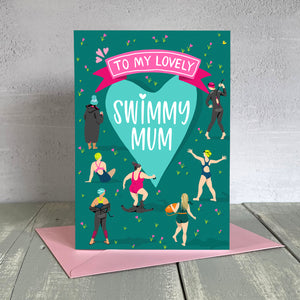 Mother's Day card for swimming mums