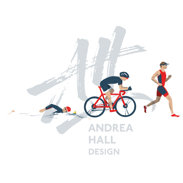 TriGuy triathlon guy greetings card for any occasion