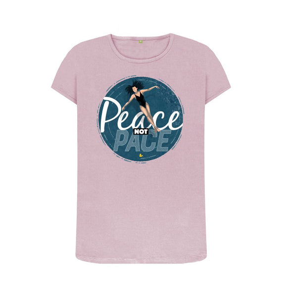 Mauve Peace Not Pace women's T-shirt