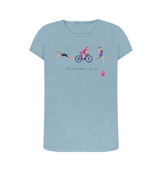 Stone Blue Triathlon Girl t-shirt \u2013 women's fit