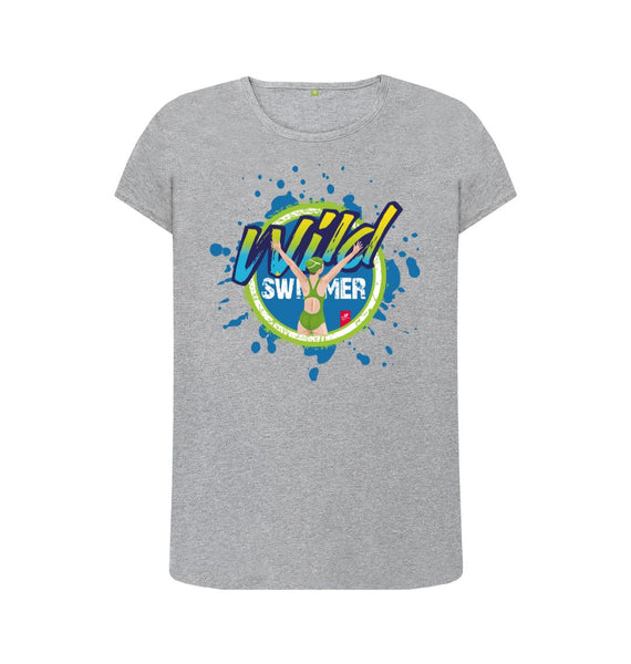 Athletic Grey Women's fitted Wild Swimmer t-shirt