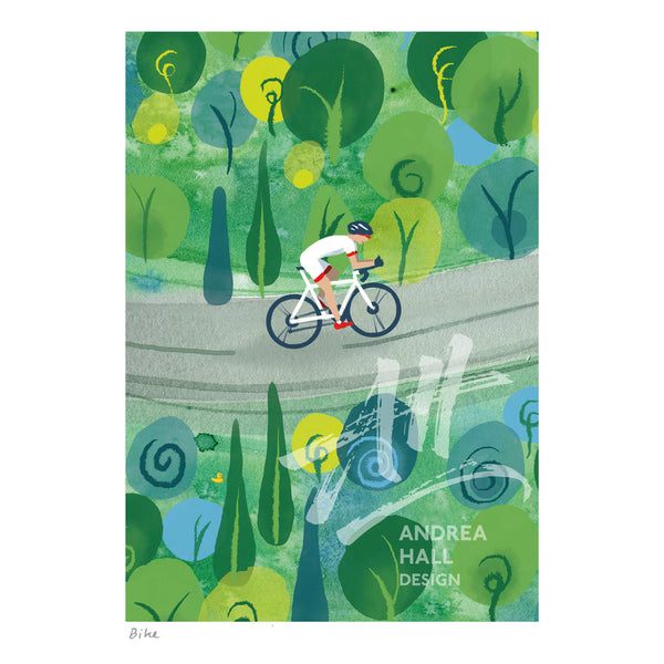 Close up of cycling card design
