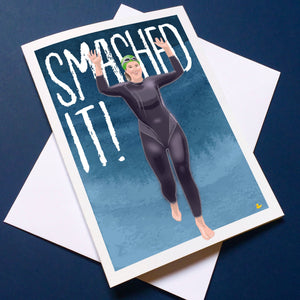Open Water Swimming congratulations card. SMASHED IT!