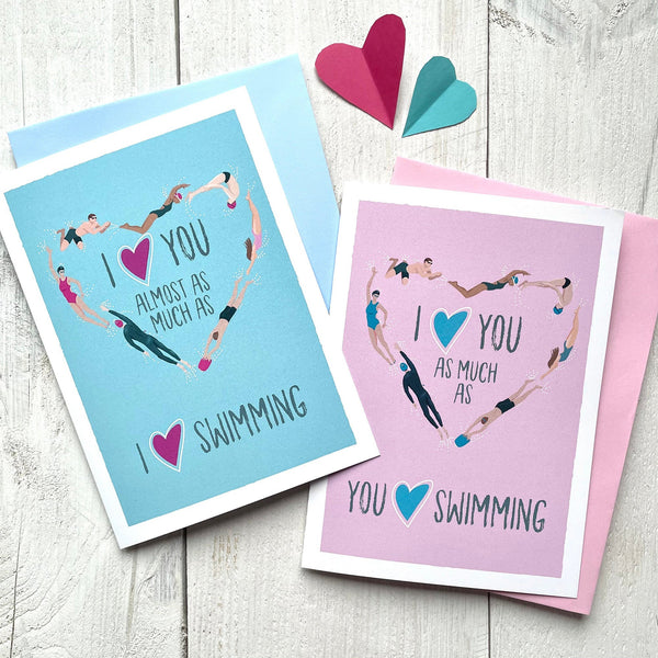 Swimming greetings card. You Love Swimming