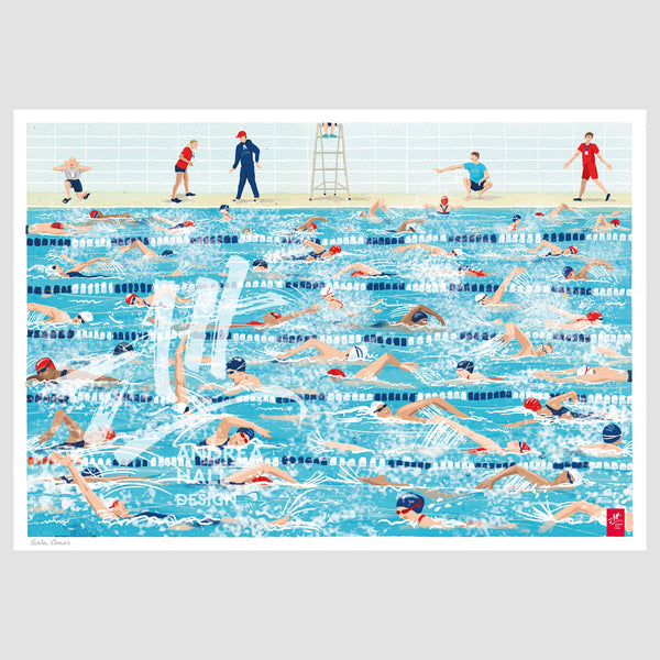 Swimming pool print 'Gala Chaos' by Andrea Hall