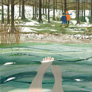 Joyful Wild Swimming print. 'Warmer In Than Out'