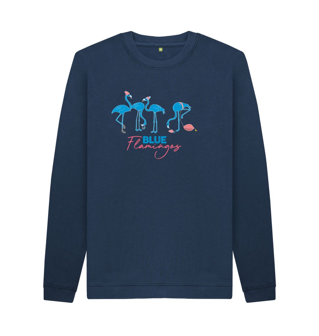 Navy Blue Blue Flamingos sweatshirt - unisex fit