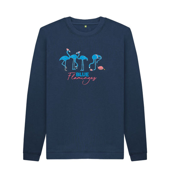 Navy Blue Blue Flamingos sweatshirt - unisex fit