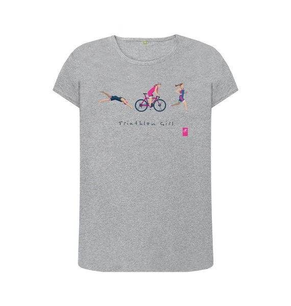 Athletic Grey Triathlon Girl t-shirt \u2013 women's fit