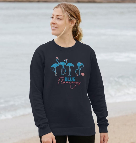 Blue Flamingos sweatshirt - women's fit