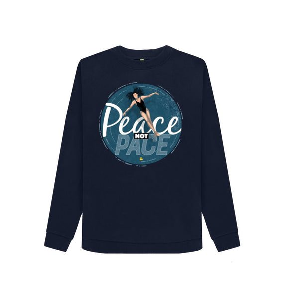 Navy Blue Peace Not Pace women's sweatshirt
