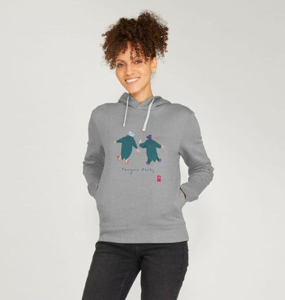 Penguin Party wild swimming hoodie – women's fit