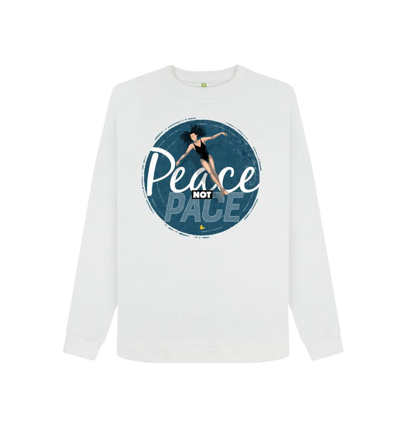 White Peace Not Pace women's sweatshirt