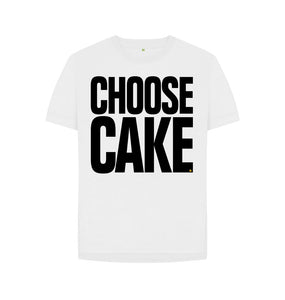 White Women's relaxed-fit Choose Cake T-shirt for outdoor swimmers
