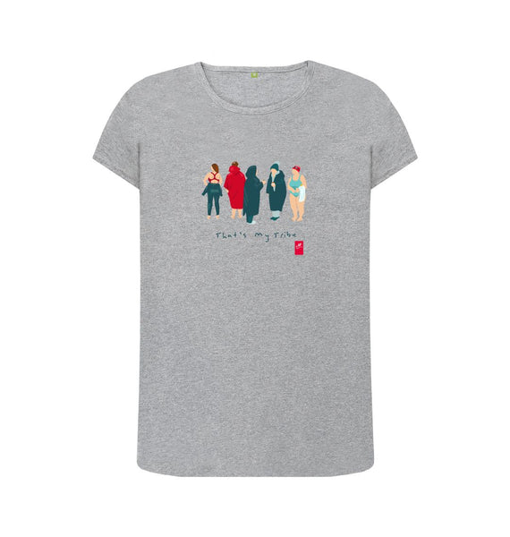 Athletic Grey Women's outdoor swimming fitted That's My Tribe T-shirt